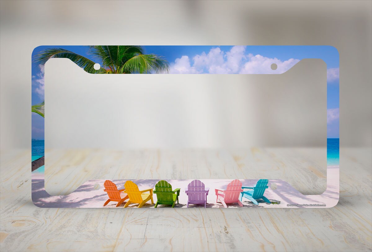 Beach License Plate Frame Beach Car Tag Frame Beach License Etsy