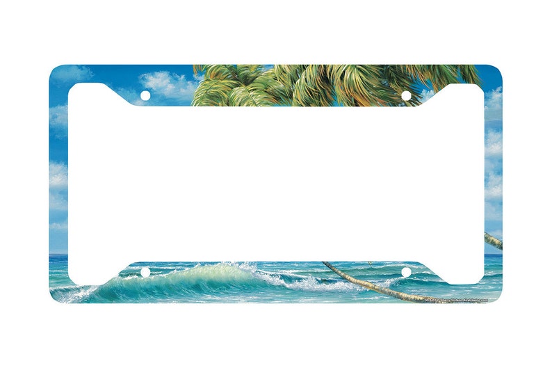 Beach License Plate Frame Surf Car Tag Frame Beach License Etsy