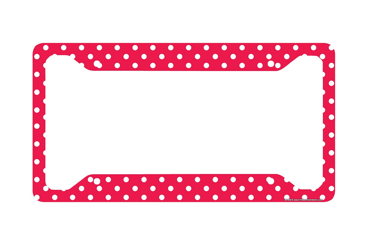 Polka Dots License Plate Frame Red Polka Dots Car Tag Frame Etsy