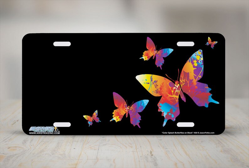 Butterflies License Plate Butterflies Car Tag Butterflies Etsy