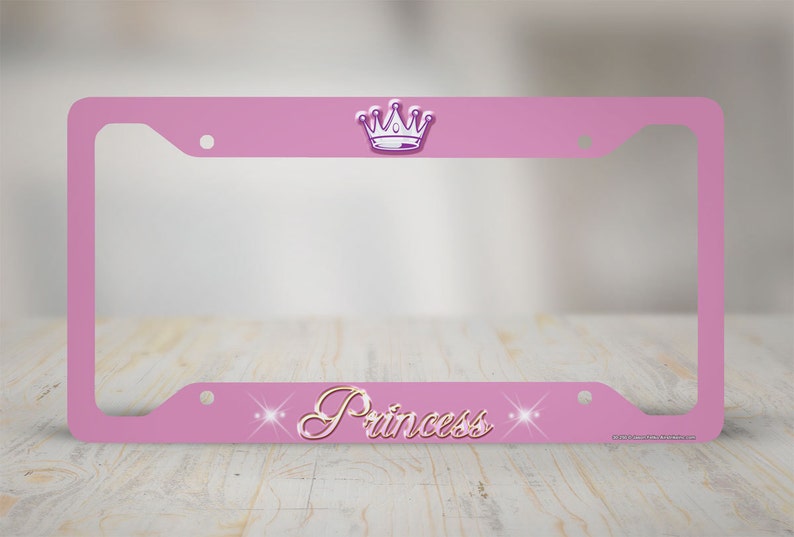 Princess License Plate Frame Princess Car Tag Frame Princess Etsy
