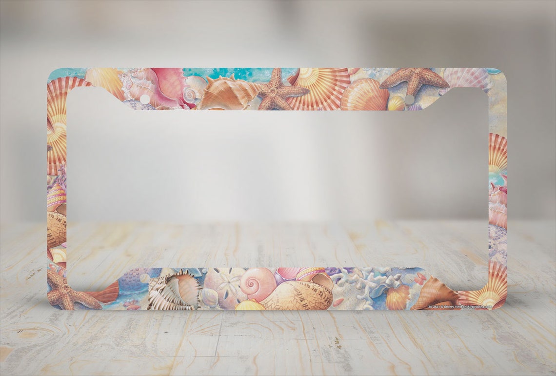 Beach License Plate Frame Beach Car Tag Frame Beach License Etsy