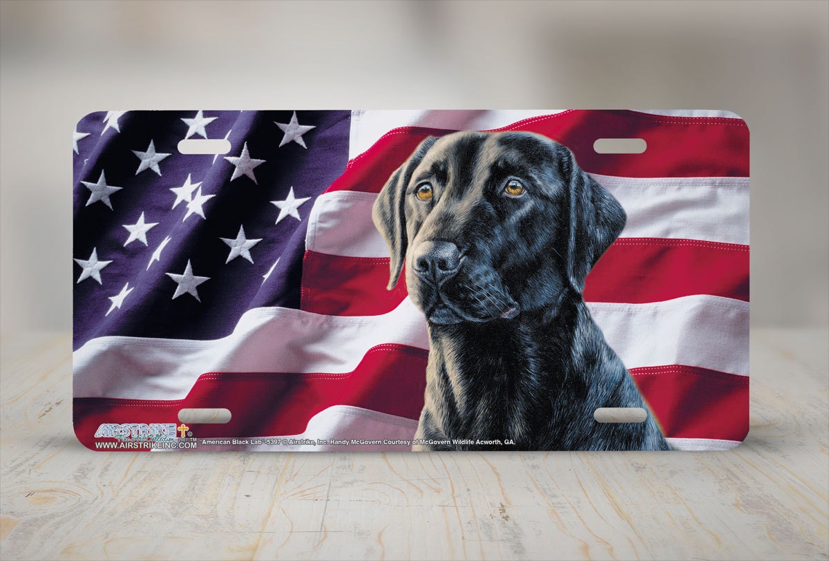 black lab license plate