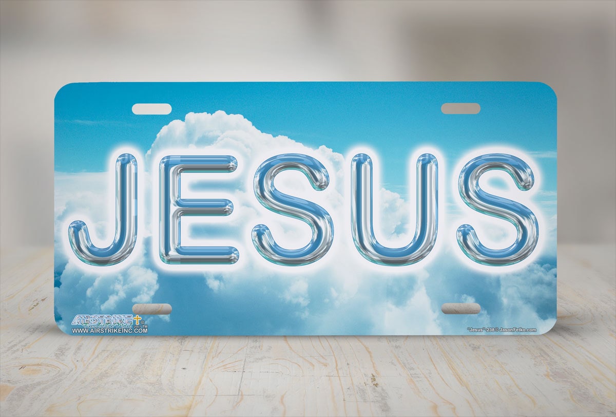 Jesus License Plate Jesus Car Tag Jesus Front License Plate Etsy