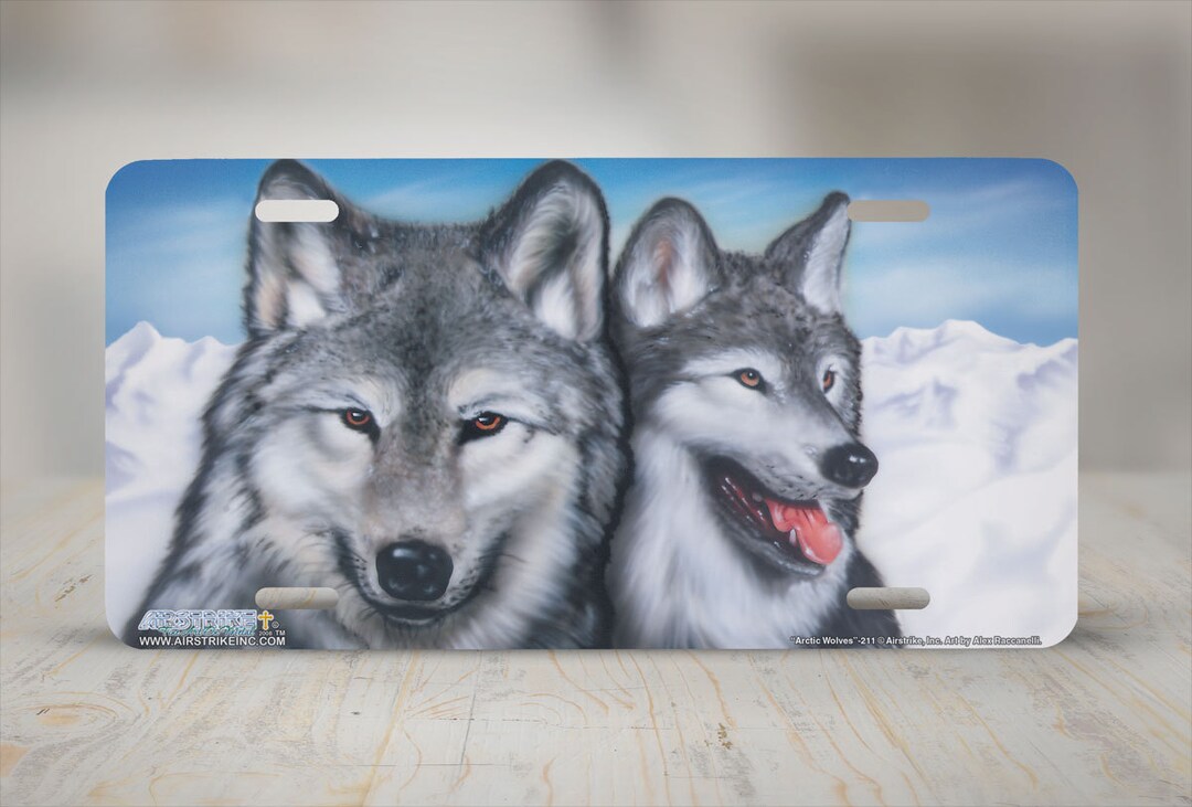 Wolves License Plate Wolf Car Tag Wolves Front License Etsy