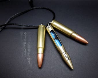 Chloe Price Life is Strange Tri-Bullet Cosplay Three Bullet Necklace with Blue Hourglass