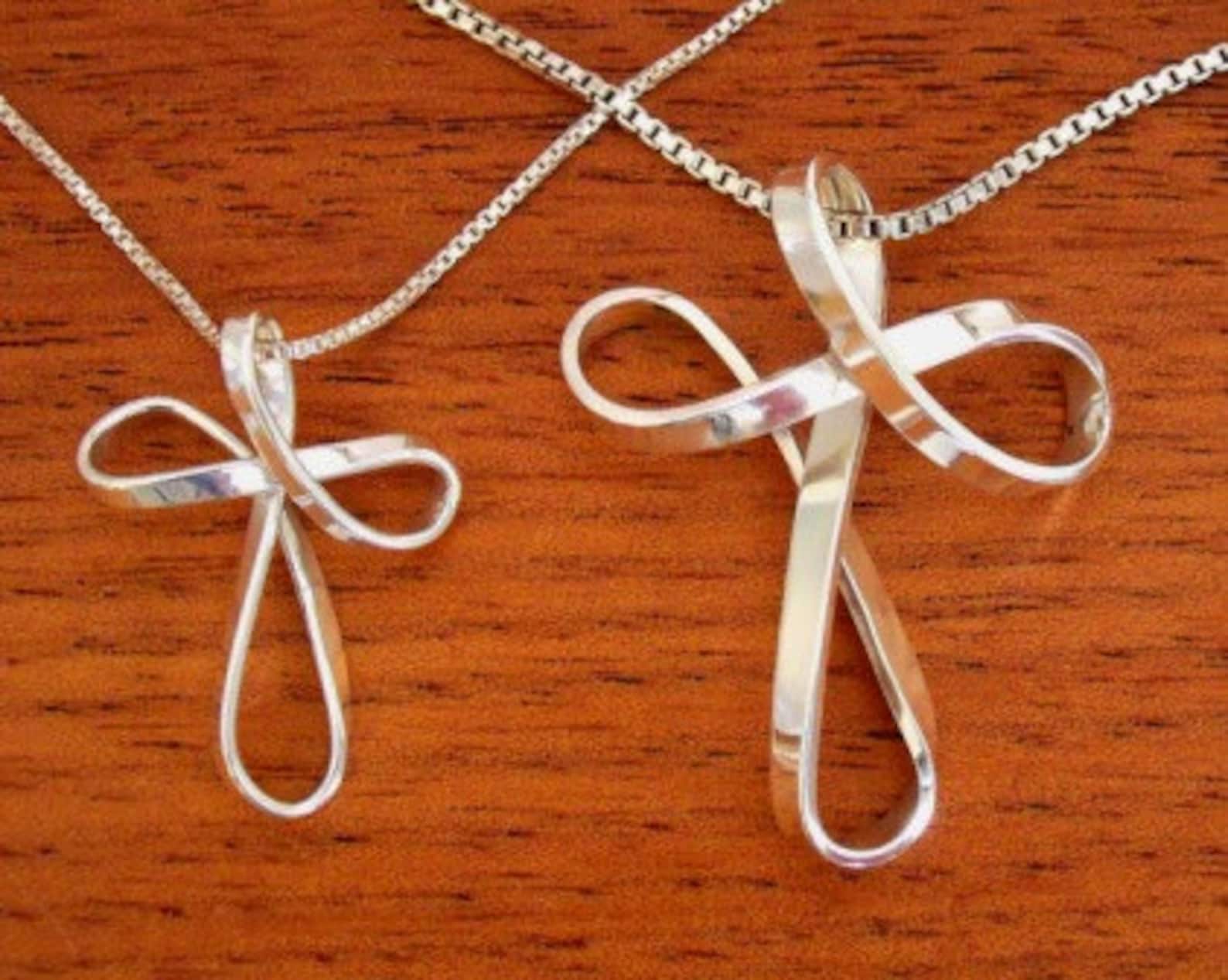Infinity Cross Pendant of Sterling Silver is Handmade Art Jewelry Etsy