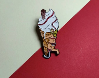 Vanilla Ice Cream, Chocolate Flake, Soft Enamel Pin