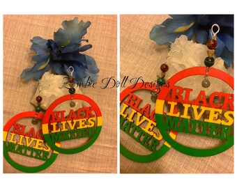 Beautiful tri-colored Black Lives Matter earrings Say it loud and labradorite! hematite with ruby in pyrite malachite