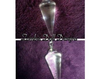 Calming clear quartz crystal pendulum necklace! EXTRAORDINARILY strong vibrations with this piece :-)