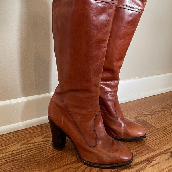 genuine leather knee high boots