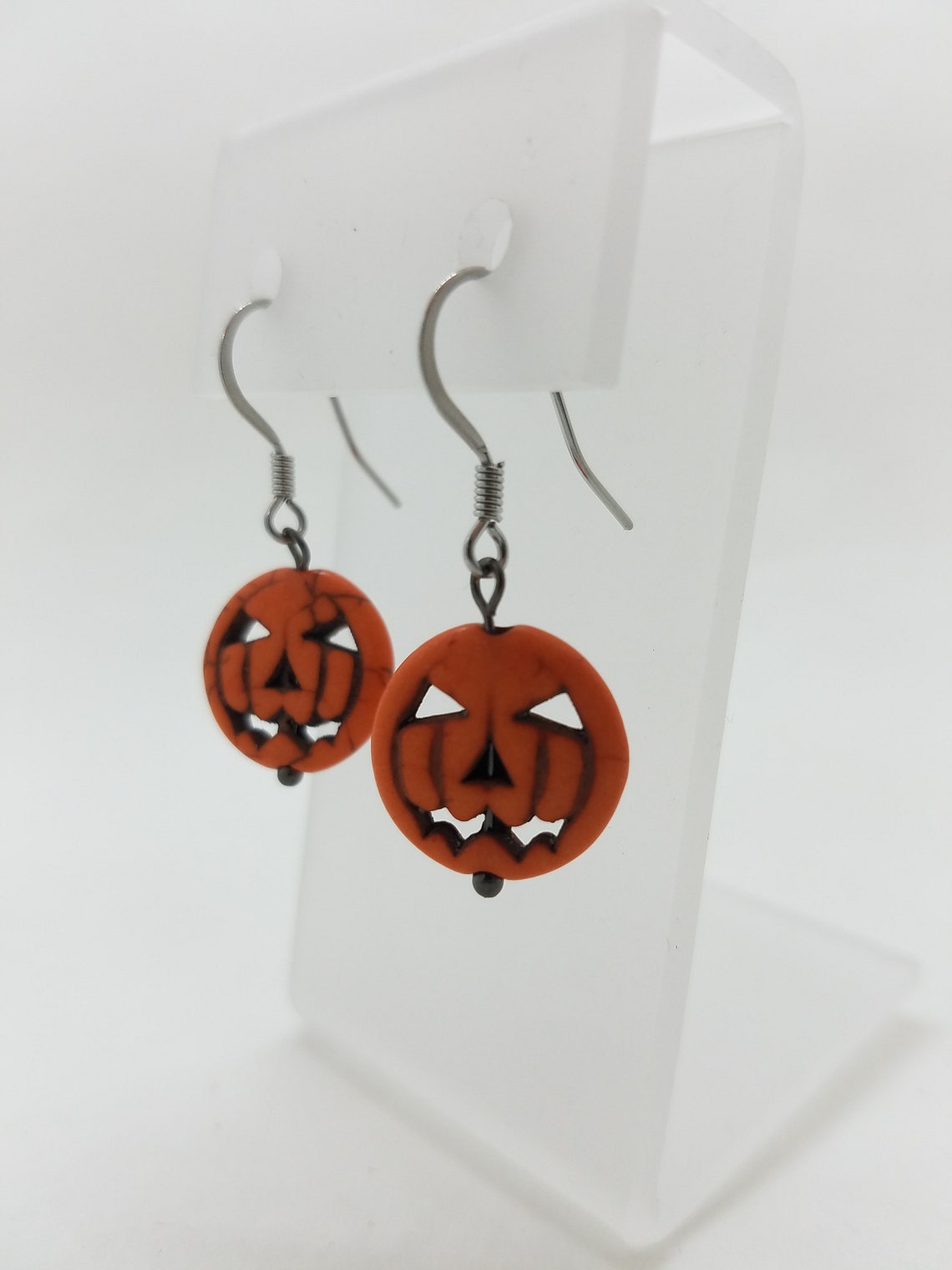 Jack O Lantern Earrings Halloween Earrings Orange Pumpkin - Etsy Sweden