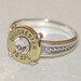 Winchester 38 Special  Pistol  Bullet  Ring Rope Design  Sterling Silver 925   Swarovski Crystal Custom Made in the USA Bullet Jewelry