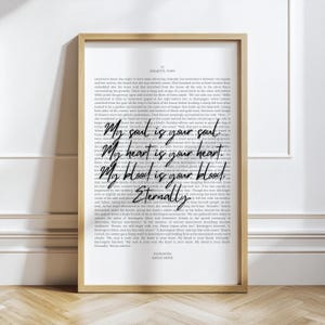 Enchantra - Kaylie Smith - Digital Download - Vows Quote - Reading Nook Wall Art - Booktok - My Soul is Your Soul - My Heart is Your Heart