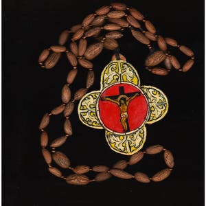 Floral Budded Cross Rosary