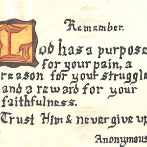 Remember, God has a purpose
