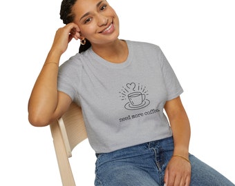 Caffeine Lover T-Shirt, Coffee Addict Tee, Need More Coffee Shirt, Funny Coffee Gift, Coffee Quote Shirt, Coffee Lover Gift
