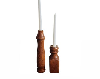 Wooden Candlestick Holders