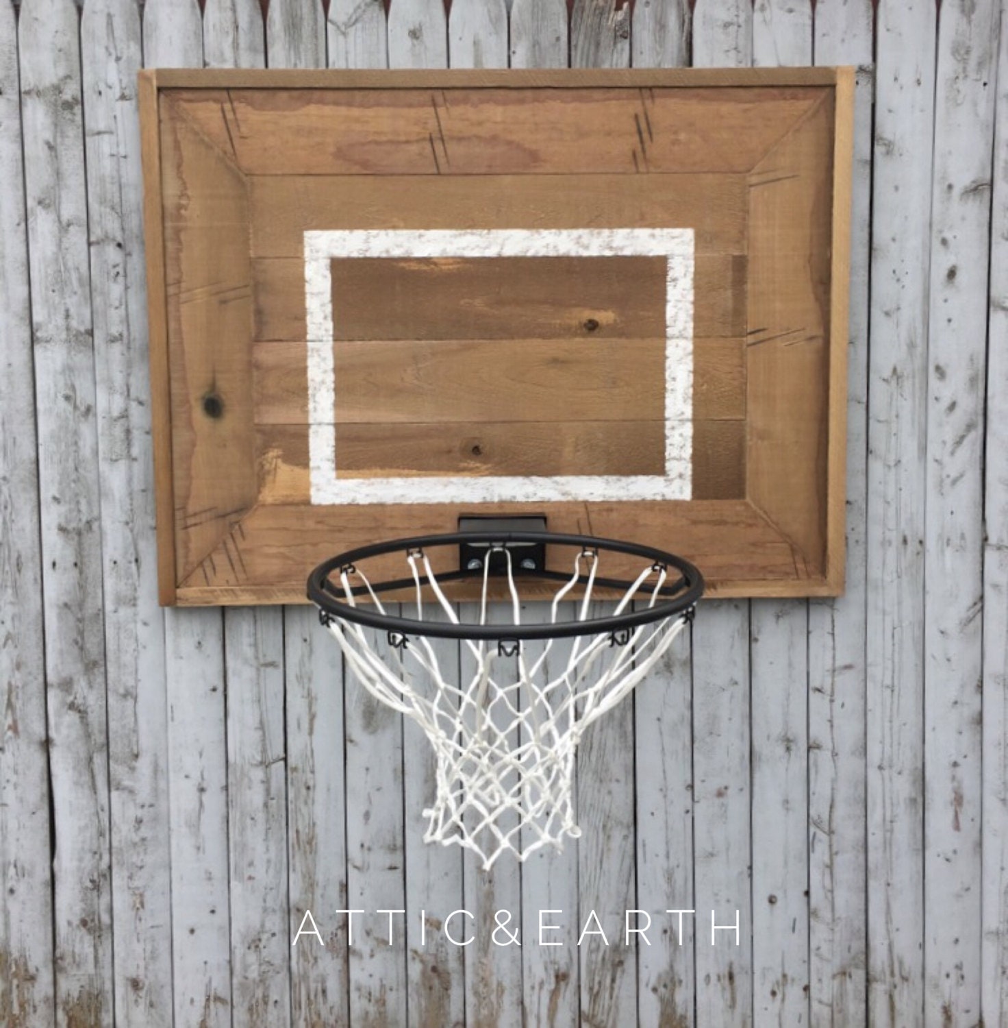 Rustic Wooden Backboard with Basketball Hoop Etsy