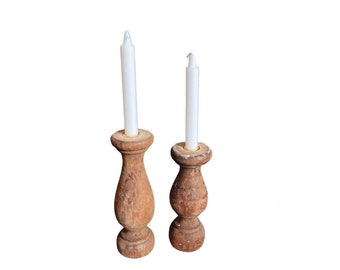 Wooden Candlestick Holders