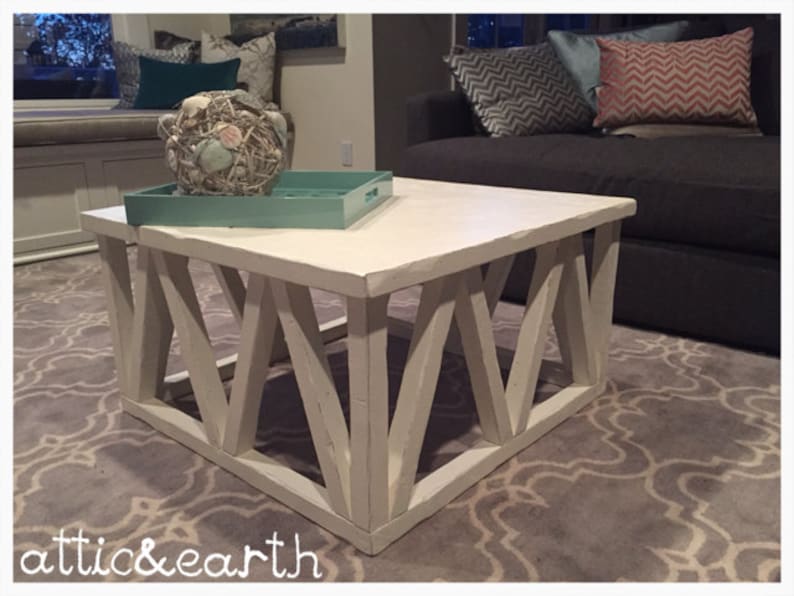 Handmade distressed wooden coffee table Etsy