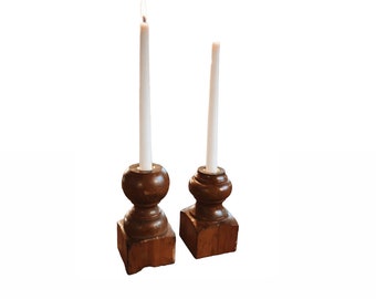 Wooden Candlestick Holders