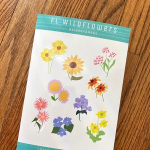 Florida Wildblumen Sticker Sheet - Florale Sticker für Planer, Bullet Journals oder Scrapbooking