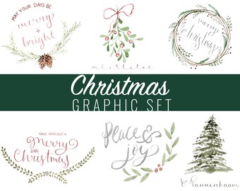 Christmas Watercolor Clip Art Bundle Instant Download, Christmas Clip Art, Watercolor Clip Art, Holiday Clip Art, Winter Clip Art, Digital