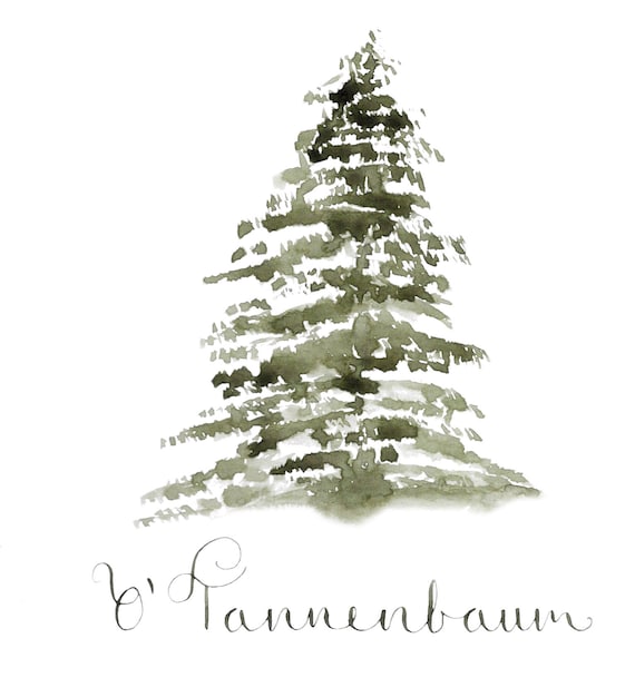 Christmas Tree Watercolor Clipart Instant Download, Christmas Clipart, Planner Book Clipart, Winter Clipart, Digital Clipart Download