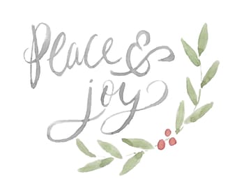Christmas Clipart Peace And Joy Graphic Instant Download, Christmas Clipart, Watercolor Clipart, Planner Book Clipmart, Winter Clipart