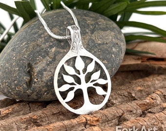 Tree Sterling Silver Spoon Pendant