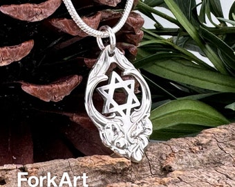 Star of David Sterling Silver Spoon Handle Pendant