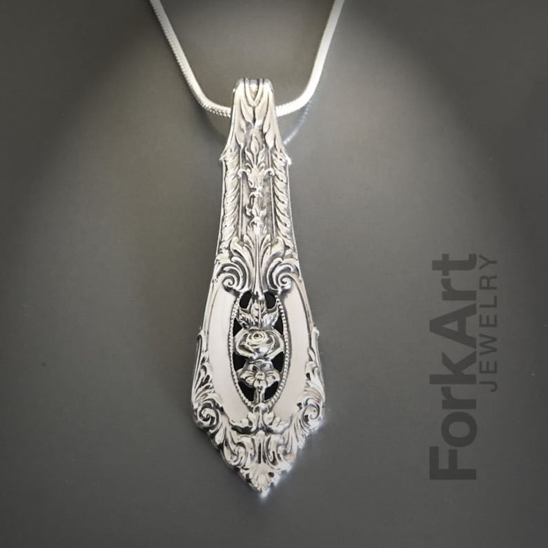 Wallace Rose Point sterling silver pendant image 1