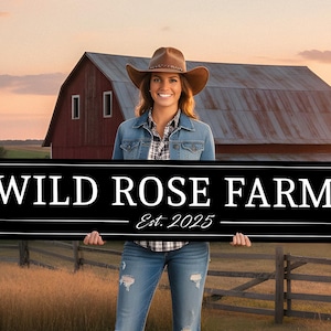 Large Custom Ranch Sign, Cabin, Lodge, Farm, Aluminum Metal, Weatherproof, Waterproof, Outdoor Sign, Established, Date, Custom, Homestead