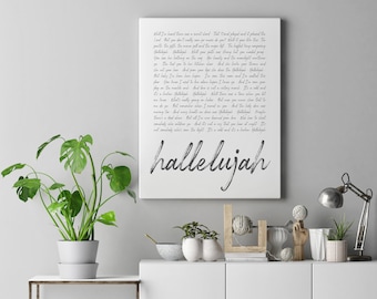 Minimalist Poster Music Minimal Wall Hat Art Print Hallelujah LEONARD COHEN