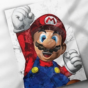 Super Mario Poster, Canvas Wrap, or Framed Canvas Print - Kids Decor, Man Cave Gift, Wall Art, Nintendo, Video Game, Kids Room, Wall Decor