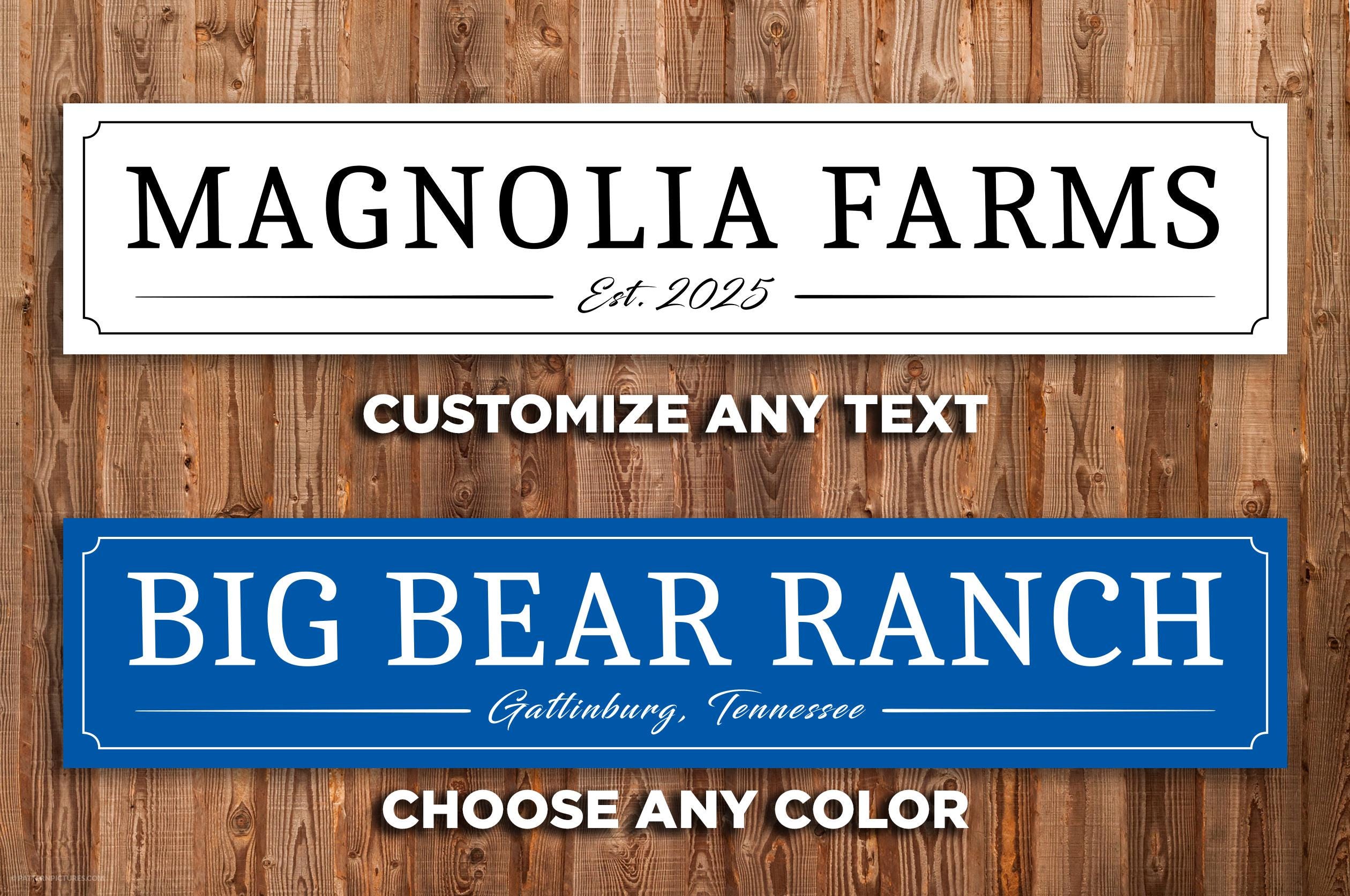 Large Custom Ranch Sign, Cabin, Lodge, Farm, Aluminum Metal ...