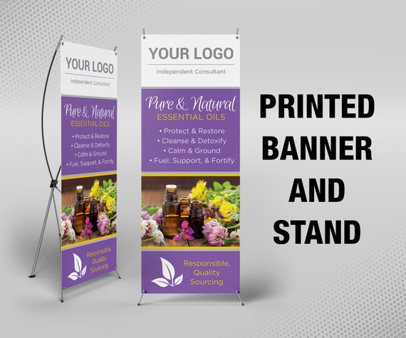 Essential Oils Banner With X Stand 24 X 63 Etsy