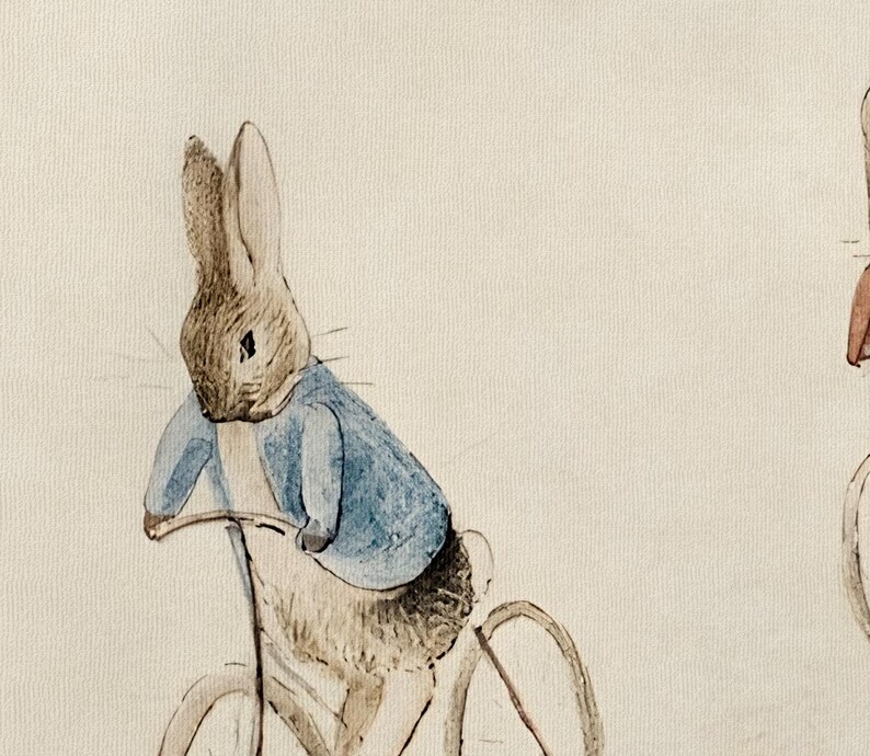 Peter Rabbit, Benjamin Bunny and Friends on Bicycles - Printed Poster ...