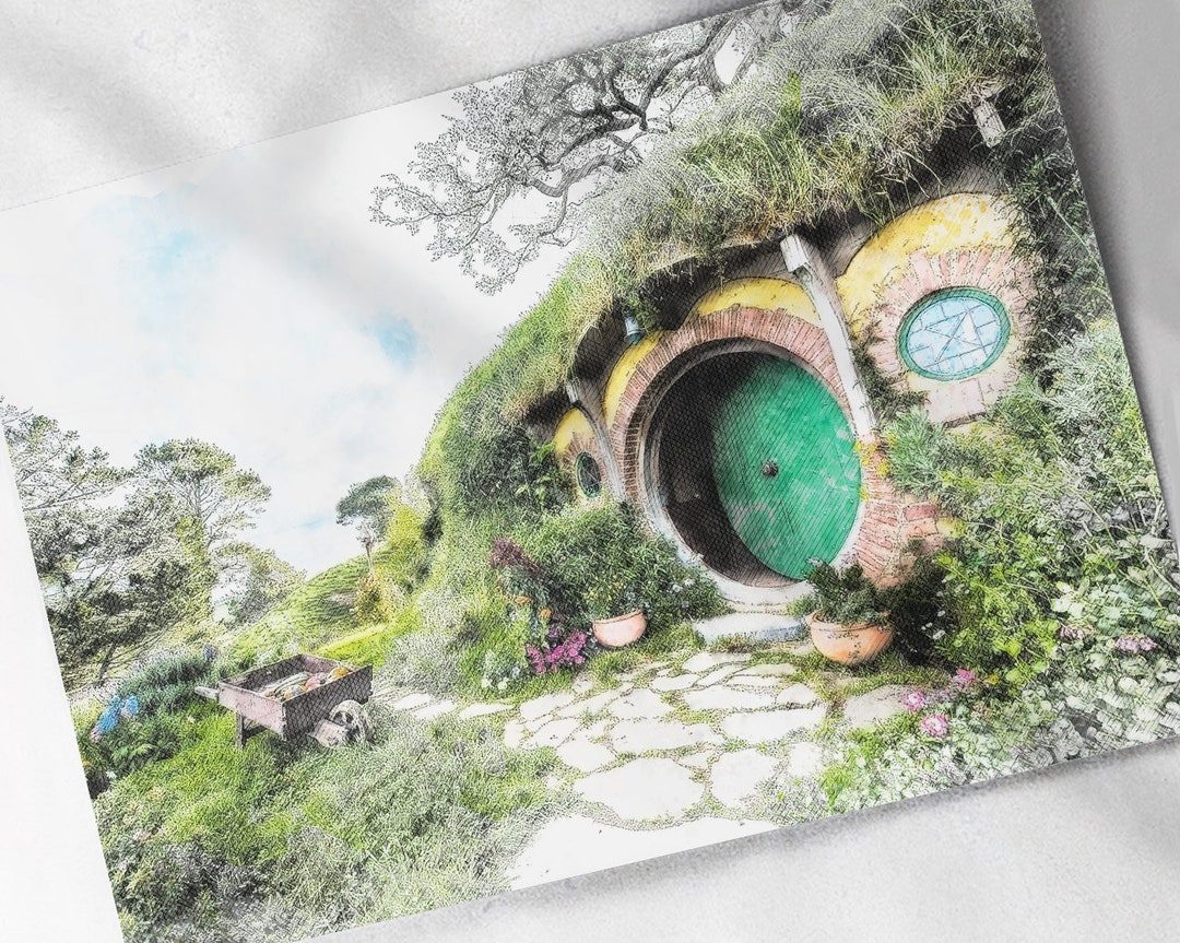 Bag End the Hobbit Bildo Baggins Home Artist Drawn Etsy