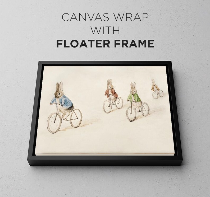 Peter Rabbit, Benjamin Bunny and Friends on Bicycles - Printed Poster ...