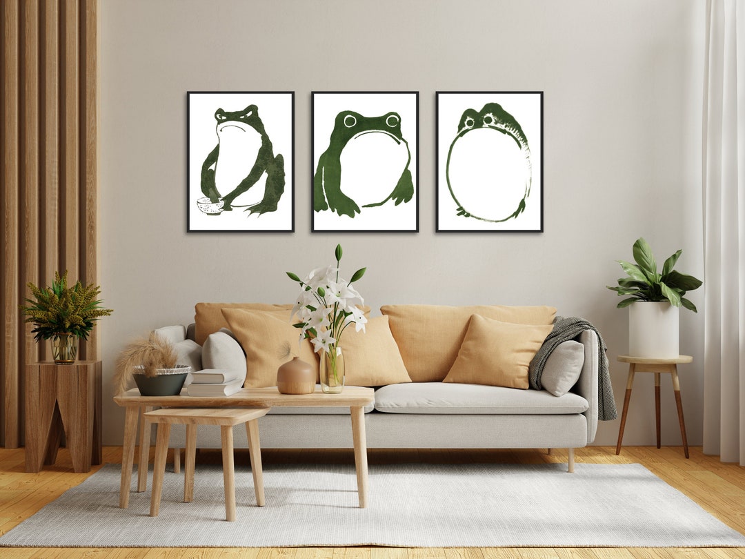 Japanese Frog Matsumoto Hoji Toad Set of 3 Woodblock Art, Printed ...