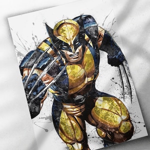Wolverine Poster, Canvas Wrap, or Framed Canvas Print - Kids Room, Man Cave Gift, Wall Art, Superhero, Avengers, Logan