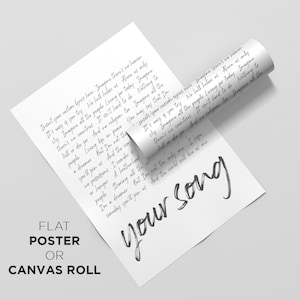 Custom Song Lyrics Print on Canvas, Your Song Lyrics Printed, Lyrics Art, Wall Art, Printed, Framed Print, Wedding Gift, Anniversary Gift image 3