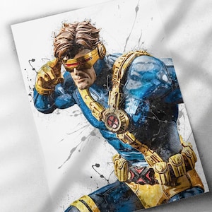 Cyclops Poster, Canvas Wrap, or Framed Canvas Print - Kids Room, Man Cave Gift, Wall Art, Superhero, Avengers, Scott Summers