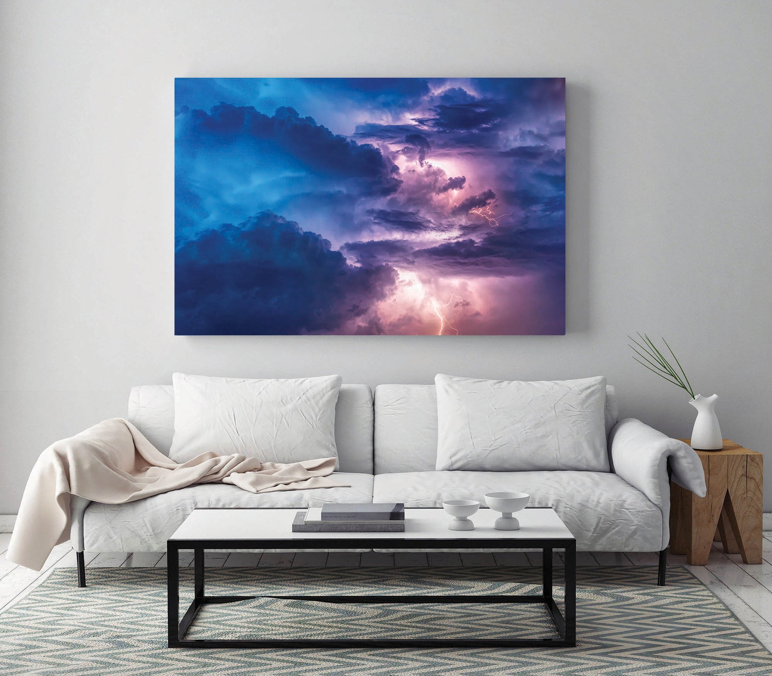 Large Canvas Art Print - Storm and Lightning Photo, Beautiful Art ...