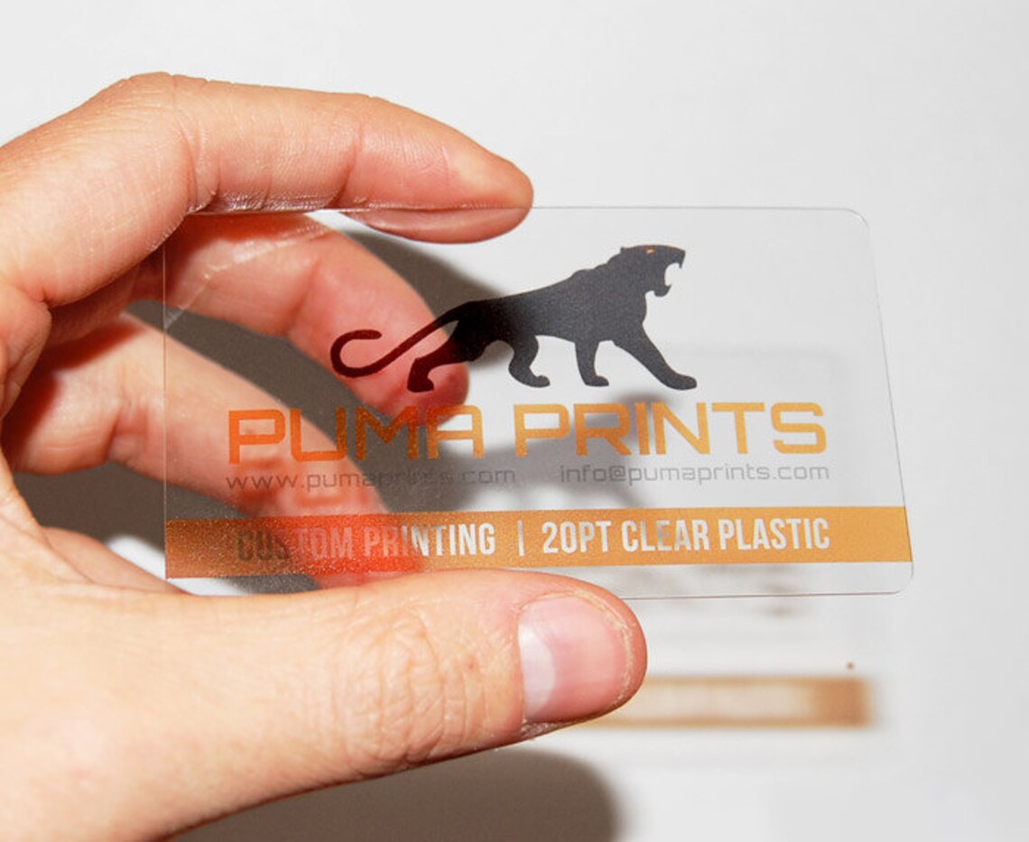 Clear Plastic Business Cards Full Color Clear 20pt Plastic Etsy