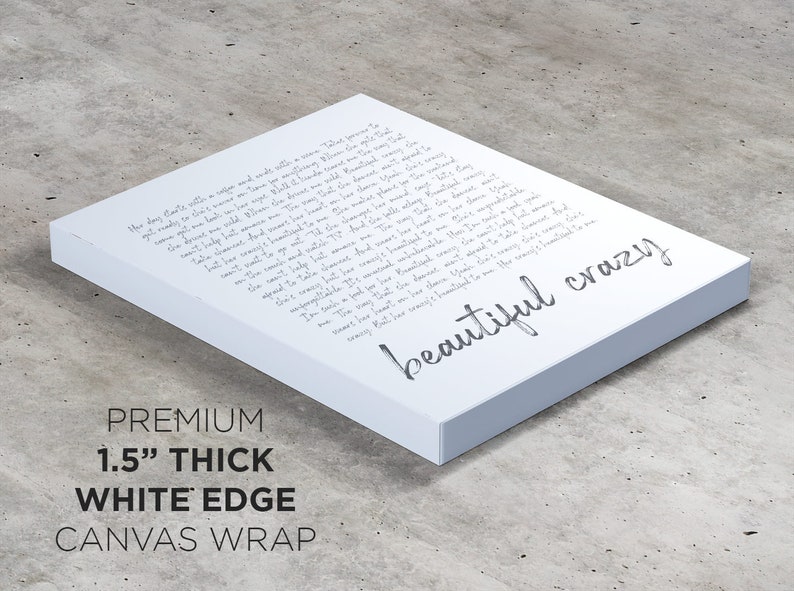 Custom Song Lyrics Print on Canvas, Your Song Lyrics Printed, Lyrics Art, Wall Art, Printed, Framed Print, Wedding Gift, Anniversary Gift Canvas Wrap