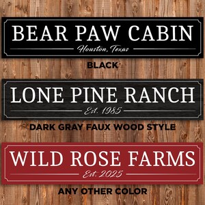 Large Custom Ranch Sign, Cabin, Lodge, Farm, Aluminum Metal, Weatherproof, Waterproof, Outdoor Sign, Established, Date, Custom, Homestead image 4