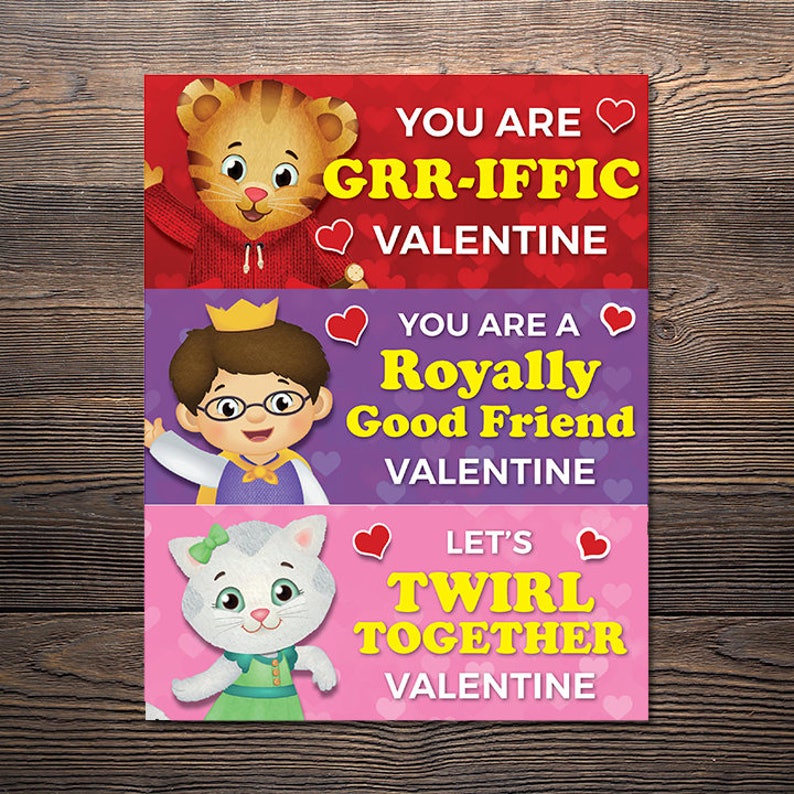 Daniel Tiger Printable Valentine s Day Cards Treat Bag Etsy